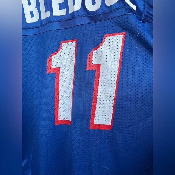 Vintage Champion Drew Bledsoe New England Patriots Jersey 11 Blue NFL Football - Picture 11 of 11